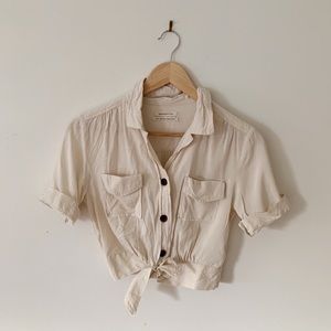 UO Cropped Tie Shirt